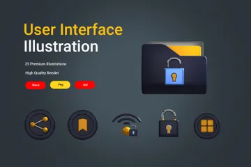 Interfaz de usuario Paquete de Icon 3D