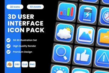 Interfaz de usuario Paquete de Icon 3D