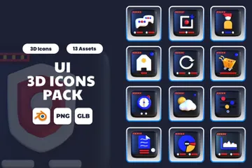 Interfaz de usuario Paquete de Icon 3D