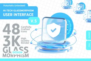 Interfaz de usuario de alta tecnología V.5 Ilustración 3D Pack