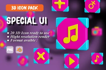 IU especial Paquete de Icon 3D