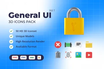 Interfaz de usuario general Paquete de Icon 3D