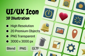 UI/UX Paquete de Icon 3D