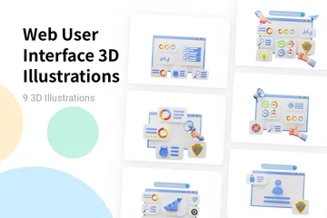 Interfaz de usuario web Paquete de Illustration 3D