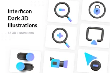 Interficon Set 2 - Dunkel 3D Illustration Pack