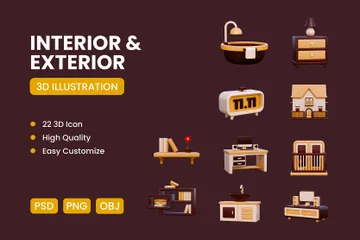 Interior & Exterior 3D Icon Pack