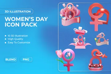 International Women's Day 3D Icon Pack