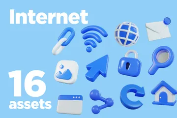 Internet Pacote de Icon 3D