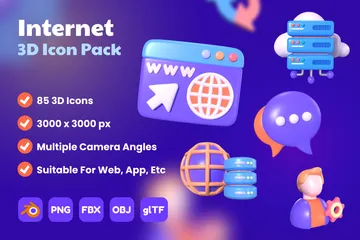 Internet 3D Icon Pack