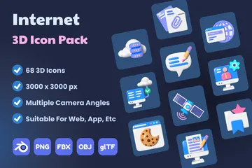 Internet 3D Icon Pack