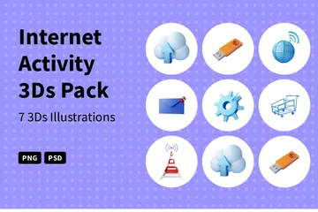 Internet Activity 3D Icon Pack