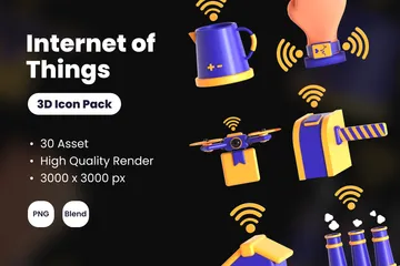 Internet des objets Pack 3D Icon