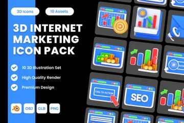 Internet Marketing 3D Icon Pack