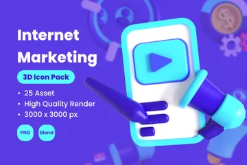 Internet Marketing 3D Icon Pack