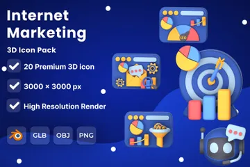 Internet Marketing 3D Icon Pack