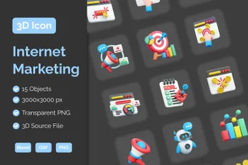 Internet Marketing 3D Icon Pack