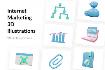 Internet Marketing 3D Illustration Pack