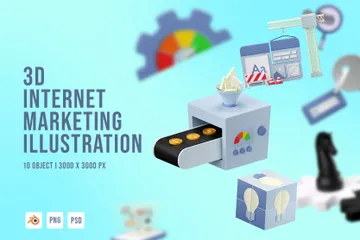 인터넷 마케팅 3D Icon 팩