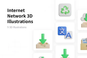 Internet Netzwerk 3D Illustration Pack