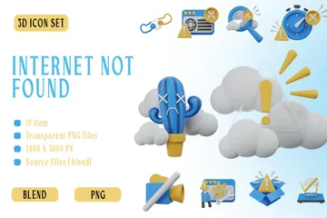 Internet Not Found 3D Icon Pack
