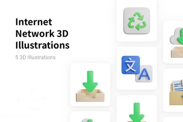 Rede de Internet Pacote de Illustration 3D