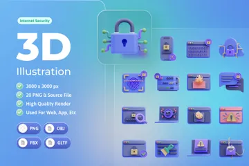 Internet Security 3D Icon Pack