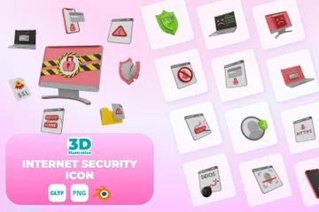 INTERNET SECURITY 3D Icon Pack