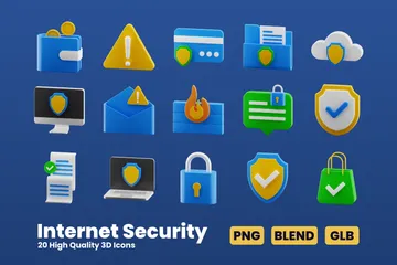 Segurança da Internet Pacote de Icon 3D