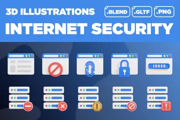 Internet sicherheit 3D Icon Pack