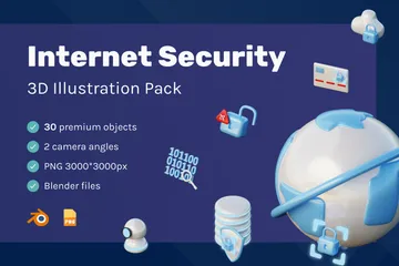 Internet sicherheit 3D Illustration Pack