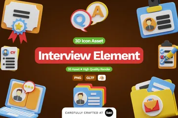 Interview 3D Icon Pack