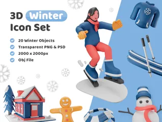 Inverno Pacote de Illustration 3D