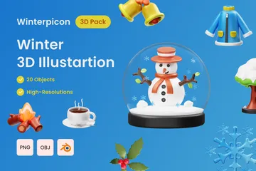 Inverno Pacote de Illustration 3D