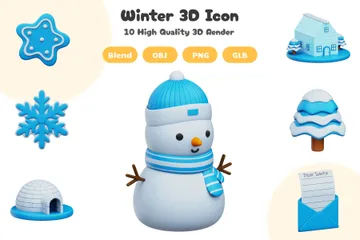 Inverno e Natal Pacote de Icon 3D