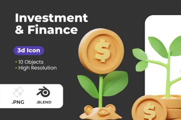 Inversiones y finanzas Paquete de Icon 3D