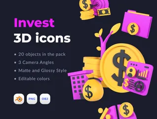 Investieren 3D Illustration Pack