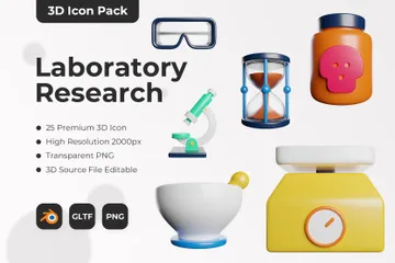 Investigación de laboratorio 3D Icon Pack