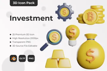 Investimento Pacote de Icon 3D