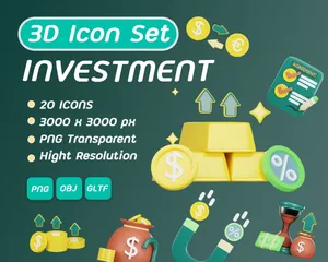 Investimento Pacote de Icon 3D