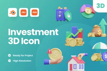 Investimento Pacote de Icon 3D