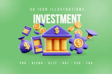 Investimento Pacote de Icon 3D