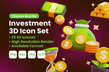 Investimento Pacote de Icon 3D