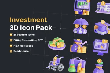 Investimento Pacote de Icon 3D