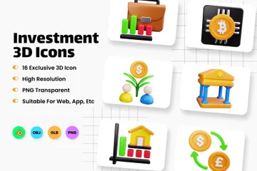 Investimento Pacote de Icon 3D