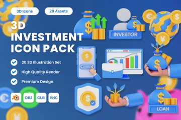 Investimento Pacote de Icon 3D