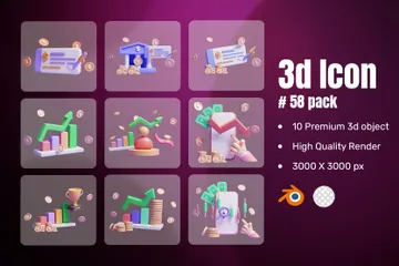 Investing Money 3D Icon Pack