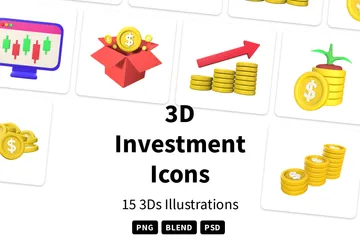 Investissement Pack 3D Icon