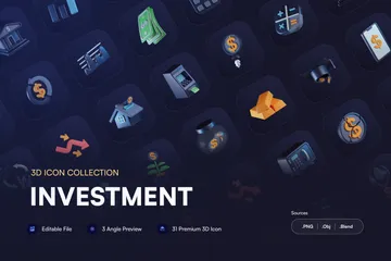 Investissement Pack 3D Icon