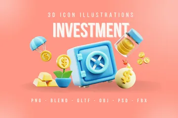 Investissement Pack 3D Icon