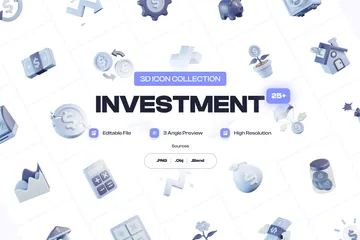 Épargne sur investissement Pack 3D Icon